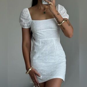 Princess Polly Havena Anglaise Mini Dress White Size 6!